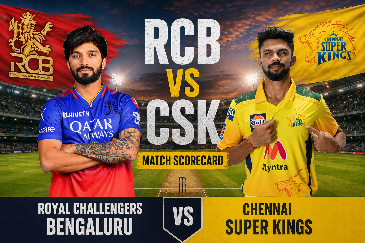 Royal Challengers Bengaluru Vs Chennai Super Kings Match Scorecard