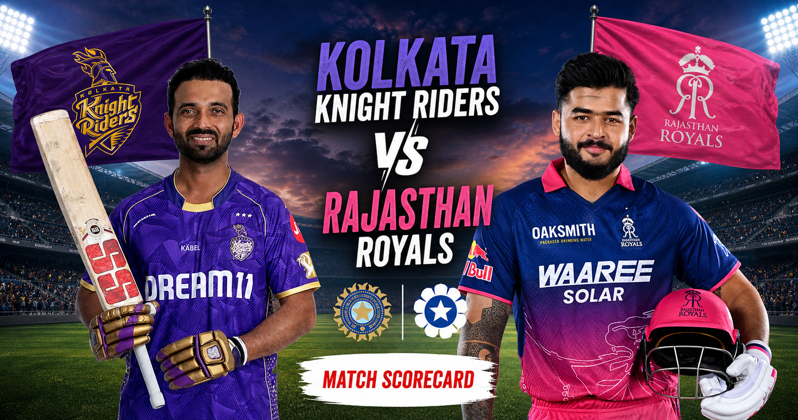 Kolkata Knight Riders vs Rajasthan Royals Match Scorecard