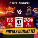 Sunrisers Hyderabad vs Rajasthan Royals Match Scorecard