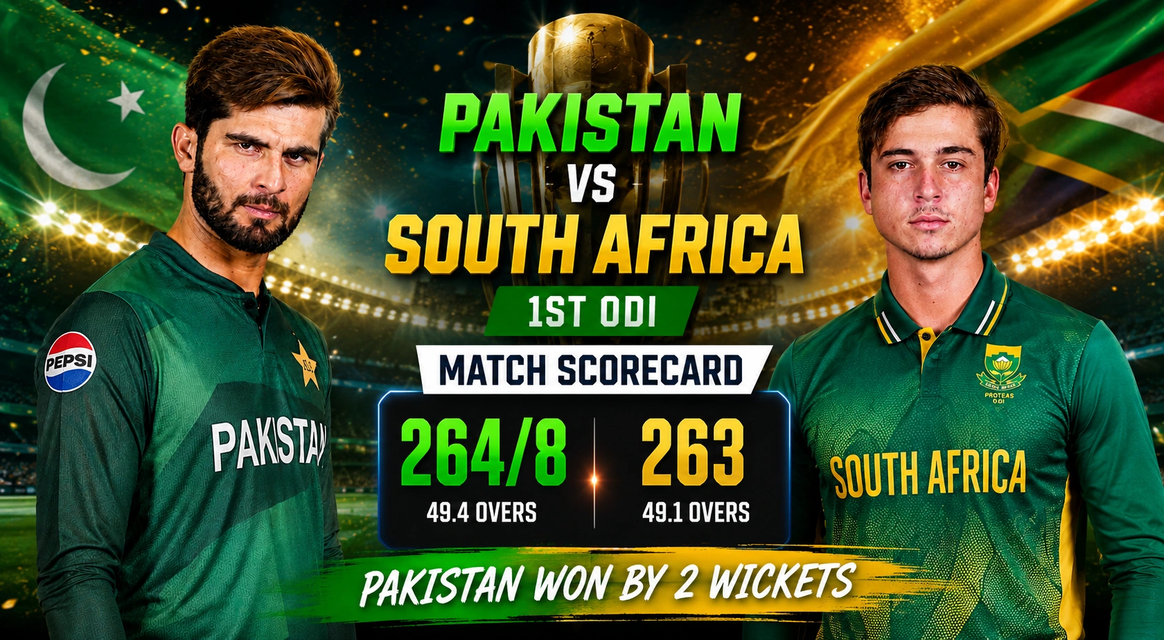 Pakistan National Cricket Team vs South Africa National Cricket Team Match Scorecard