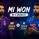 Mumbai Indians vs Kolkata Knight Riders Match Scorecard