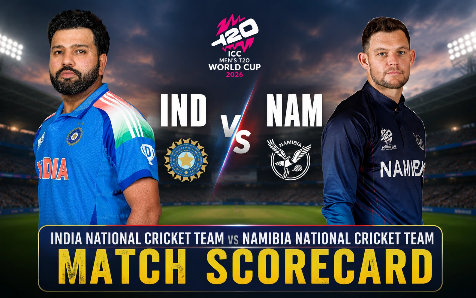 India National Cricket Team vs Namibia National Cricket Team Match Scorecard: Stunning 93-Run Victory in T20 World Cup 2026