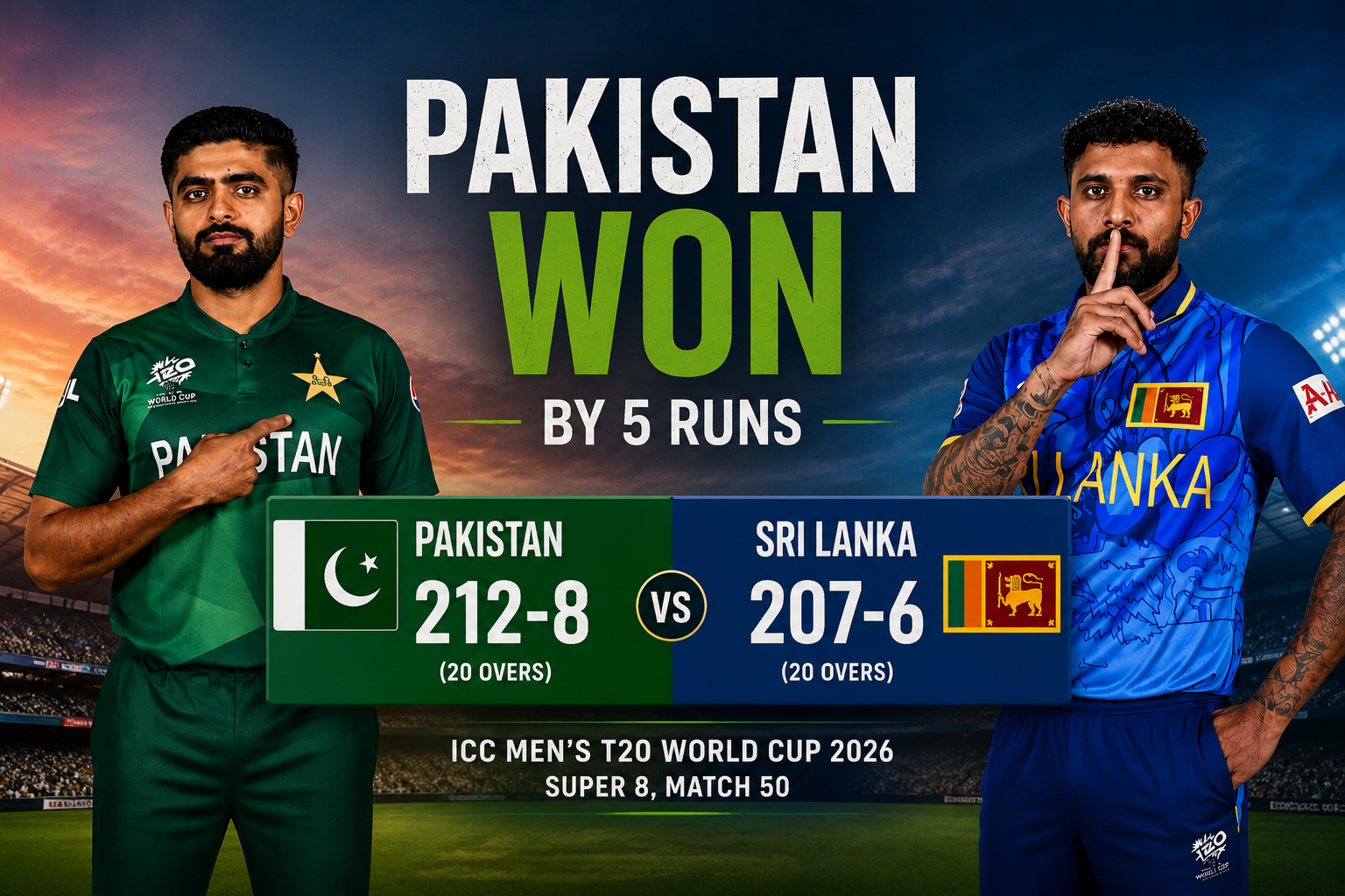 Sri Lanka National Cricket Team vs Pakistan National Cricket Team Match Scorecard