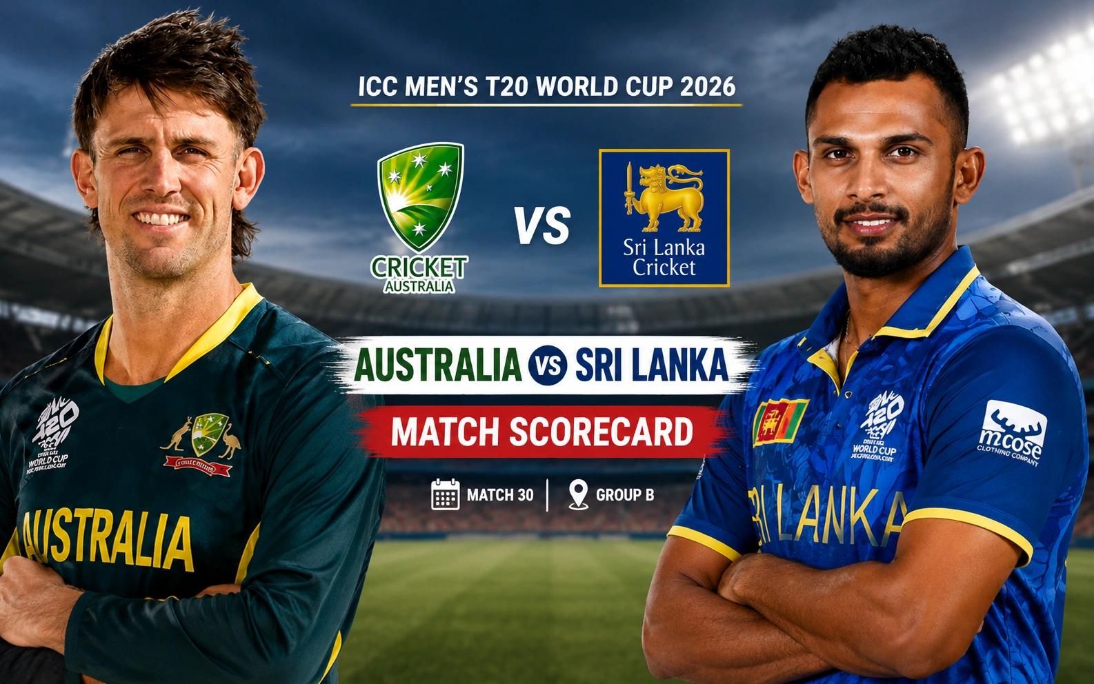 Australian Men’s Cricket Team vs Sri Lanka National Cricket Team Match Scorecard: Sri Lanka Stun Australia with Dominant 8-Wicket Win