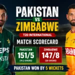 Pakistan National Cricket Team vs Zimbabwe National Cricket Team Match Scorecard: Pakistan Secures Thrilling 5-Wicket Win