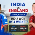 India National Cricket Team vs England Cricket Team Match Scorecard