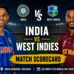 India National Cricket Team vs West Indies Cricket Team Match Scorecard: India’s Thrilling 5-Wicket Victory