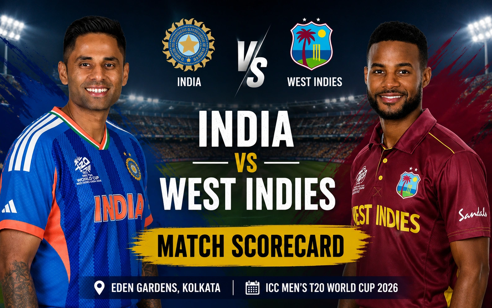 India National Cricket Team vs West Indies Cricket Team Match Scorecard: India’s Thrilling 5-Wicket Victory